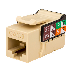 Vertical Cable Cat6 VMAX Keystone Jack Contractor 25 Pack | Ivory