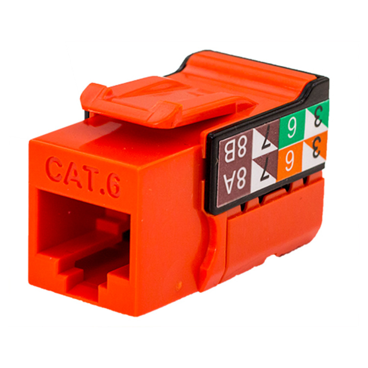 Vertical Cable Cat6 VMAX Keystone Jack Contractor 25 Pack | Orange