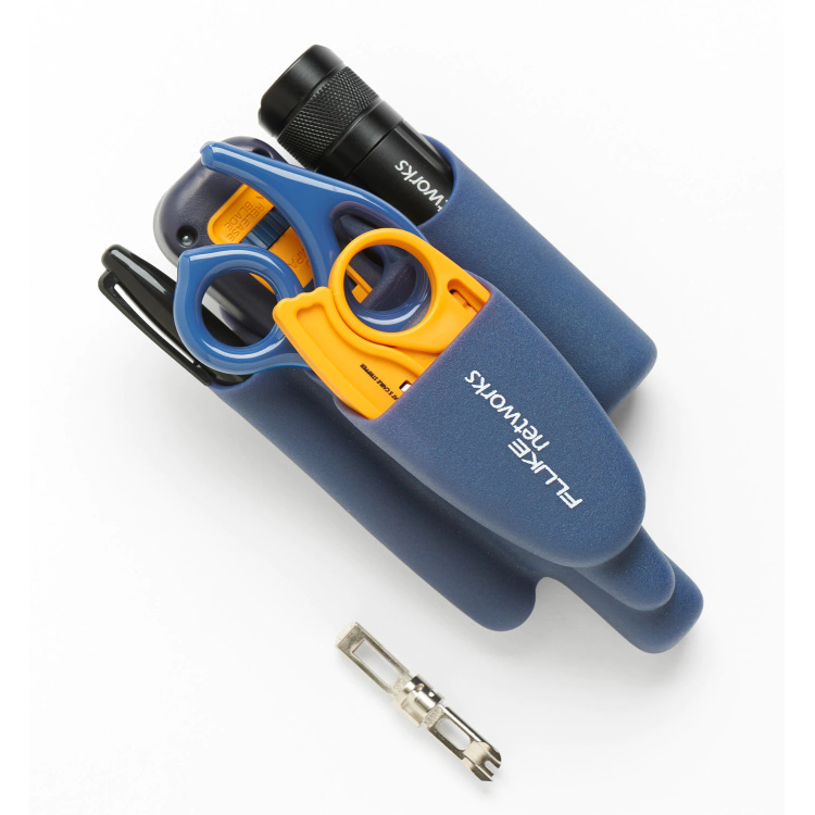 Fluke Networks Pro-Tool Kit Is60, D914s Impact Tool, D-Snips, Cable Stripper, 66/110 Blade, Sharpie & LED Flashlight