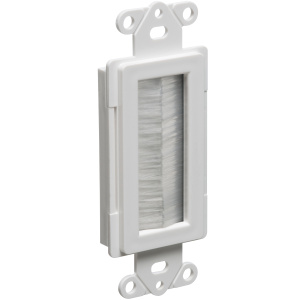 Arlington Industries Brush-Style Cable Entry Decora Insert | White