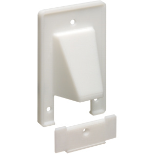 Arlington Industries Single Gang Reversible Two-Piece Low Voltage Entry Faceplate | White