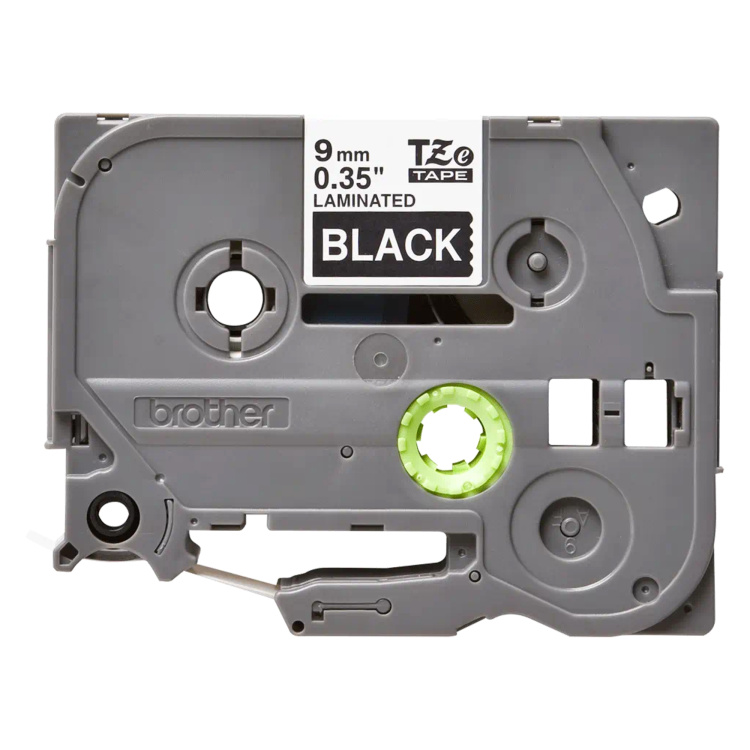 Brother Mobile 3/8" (9mm) White on Black Standard Adhesive Laminated Label Tape