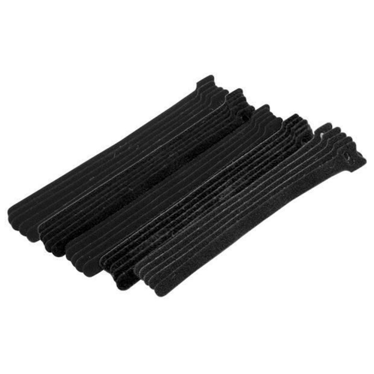 Eclipse Tools 8" Hook and Loop Cable Ties Black | 25 Pack