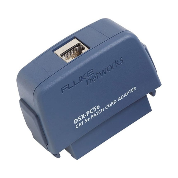 Fluke Networks Single DSX Cat5E Channel Adapter with Shielded Cat5E Patch Cord Jacks