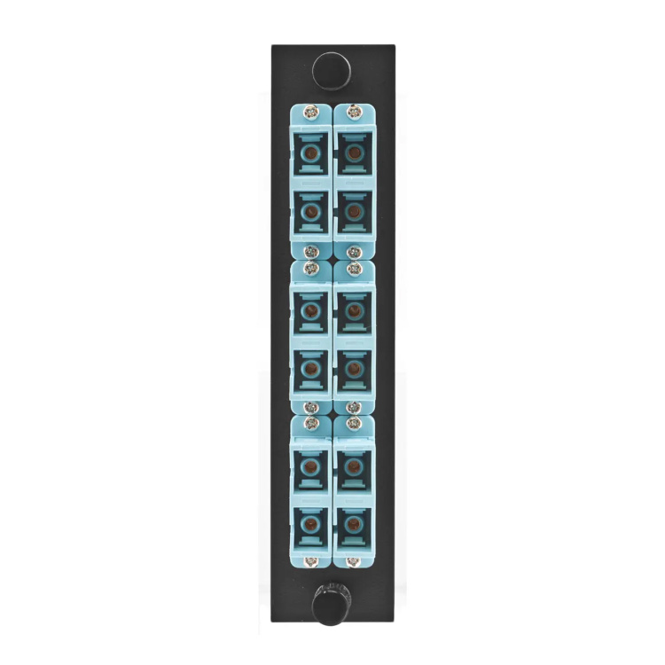 Hubbell Premise 6 SC Duplex Fiber Adapt Insert Aqua 12 Fiber | Discontinued