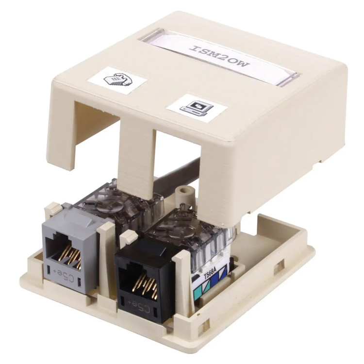 Hubbell Premise 2 Port Surface Box Office White Plenum | Discontinued