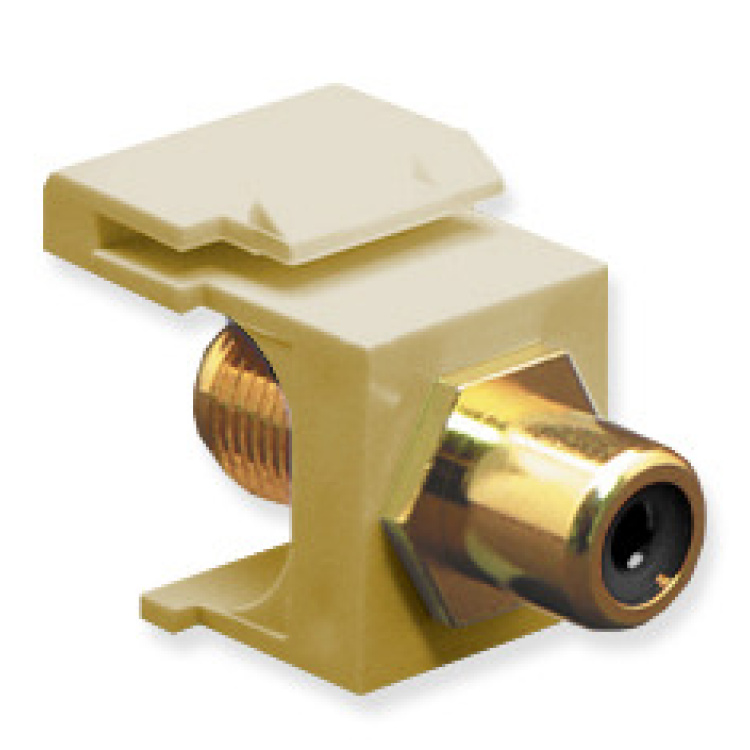 Icc Rca Feed Thru Coupler Black Insert Keystone Ivory  | Discontinued