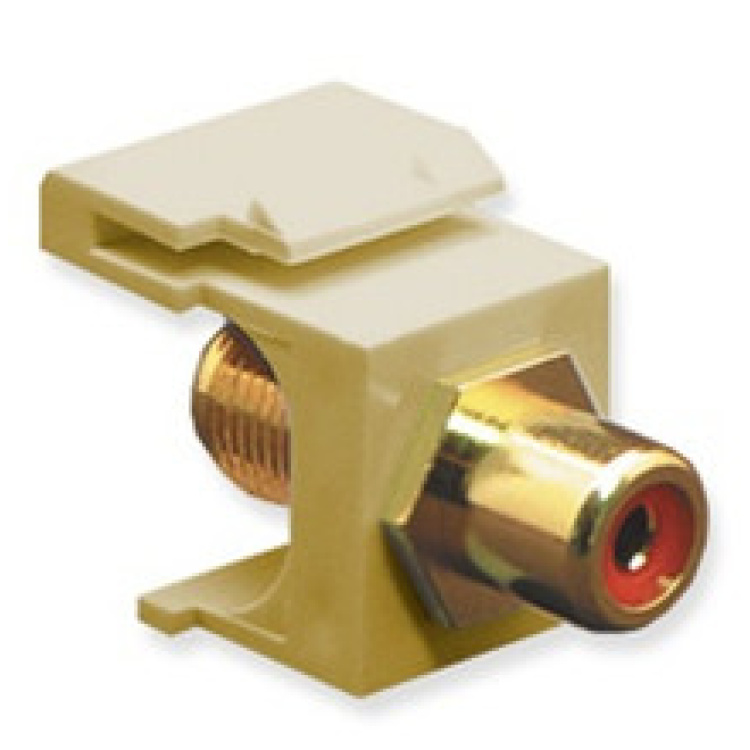 Icc Rca To F81 Coupler Red Insert Keystone Ivory | Discontinued