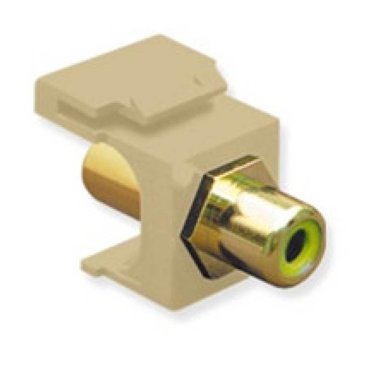 ICC RCA to F81 Coupler Yellowe Insert Keystone Ivory | Discontinued