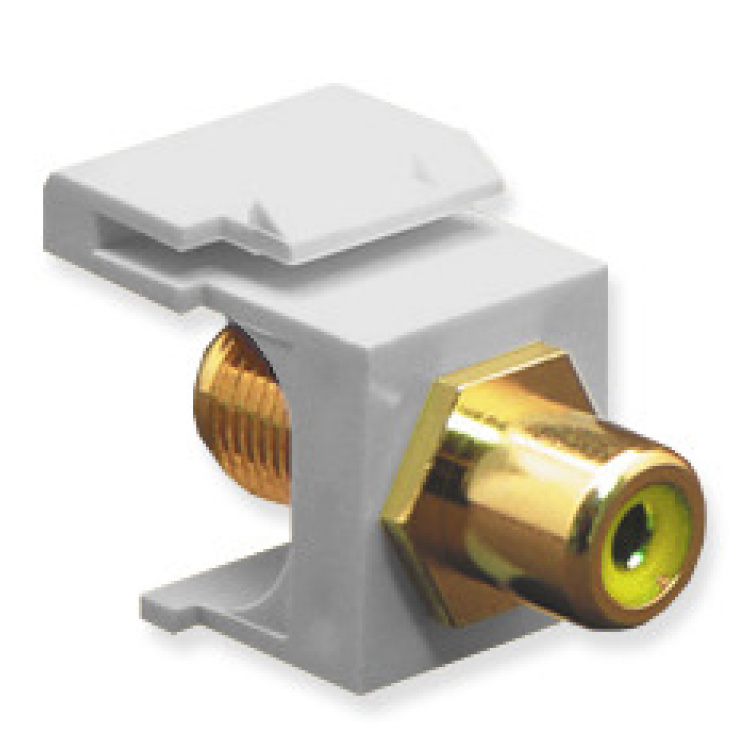 Icc Rca To F81 Coupler Yellowe Insert Keystone White | Discontinued