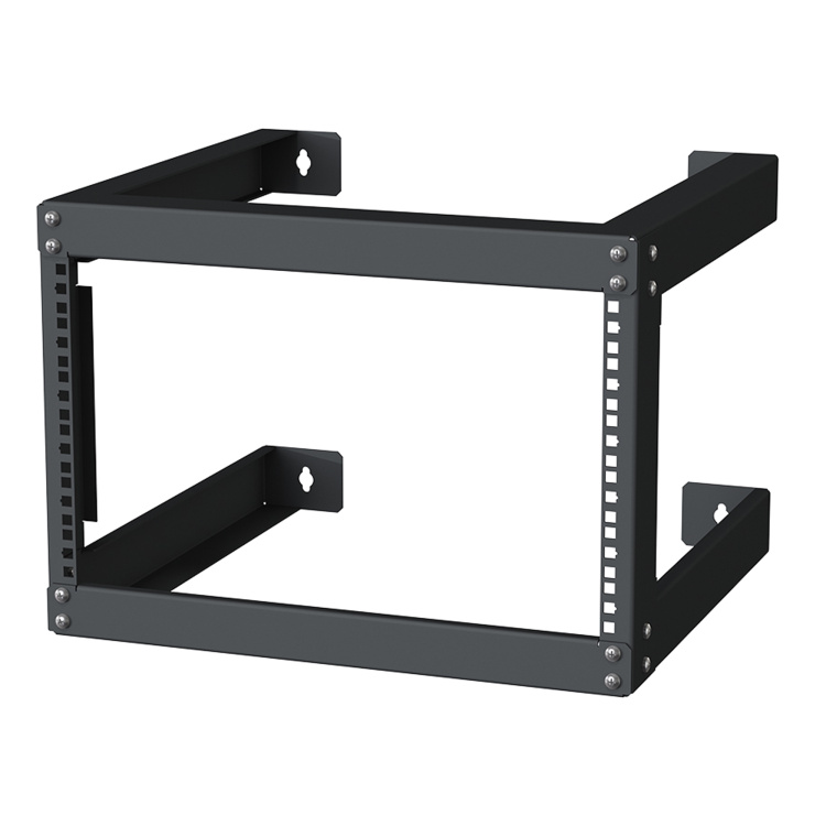 Vertical Cable 6U Open Frame Wall Mount Rack with Cage Nuts and Screws