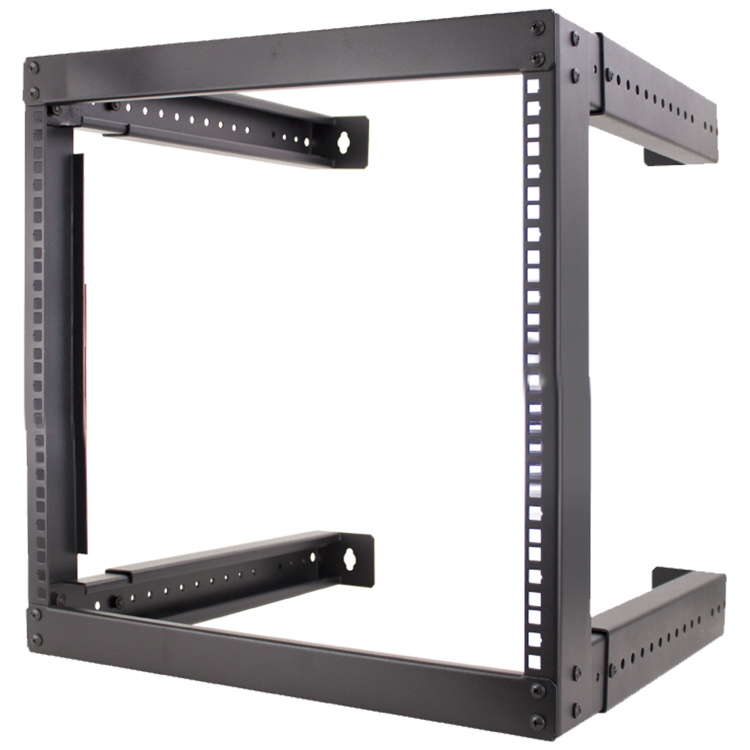Vertical Cable 8U Open Frame Network Rack with Adjustable Depth 18" to 30"