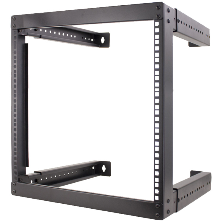 Vertical Cable 9U Open Frame Network Rack with Adjustable Depth 18" to 30" Depth
