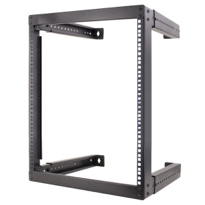 Vertical Cable 12U Open Frame Network Rack with Adjustable Depth 18" to 30" Depth