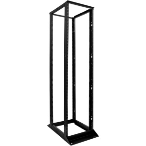 Vertical Cable 4 Post 45U Steel Frame Floor Rack with Adjustable Depth 24" - 36"