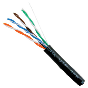 Vertical Cable 1000ft Cat5E Non-Shielded UV Rated (Outdoor) Cable | Black