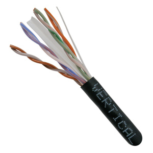 Vertical Cable 1000ft Cat6 Non-Shielded CMR (Riser) Cable | Black