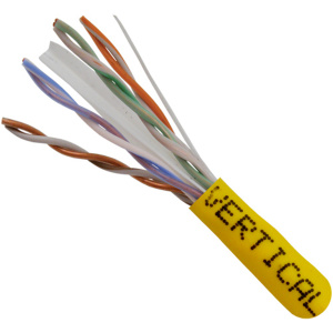 Vertical Cable 1000ft Cat6 Non-Shielded CMR (Riser) Cable | Yellow