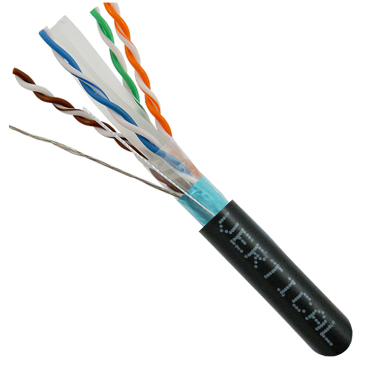 Vertical Cable 1000ft Cat6 Shielded CMR (Riser) Cable | Black