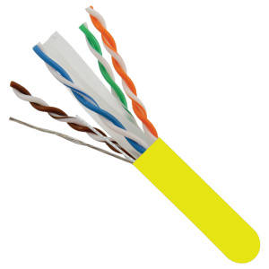 Vertical Cable 1000ft Cat6A Non-Shielded CMR (Riser) Cable | Yellow
