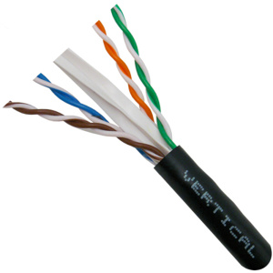 Vertical Cable 1000ft Cat6 Non-Shielded UV Rated (Outdoor) Cable | Black