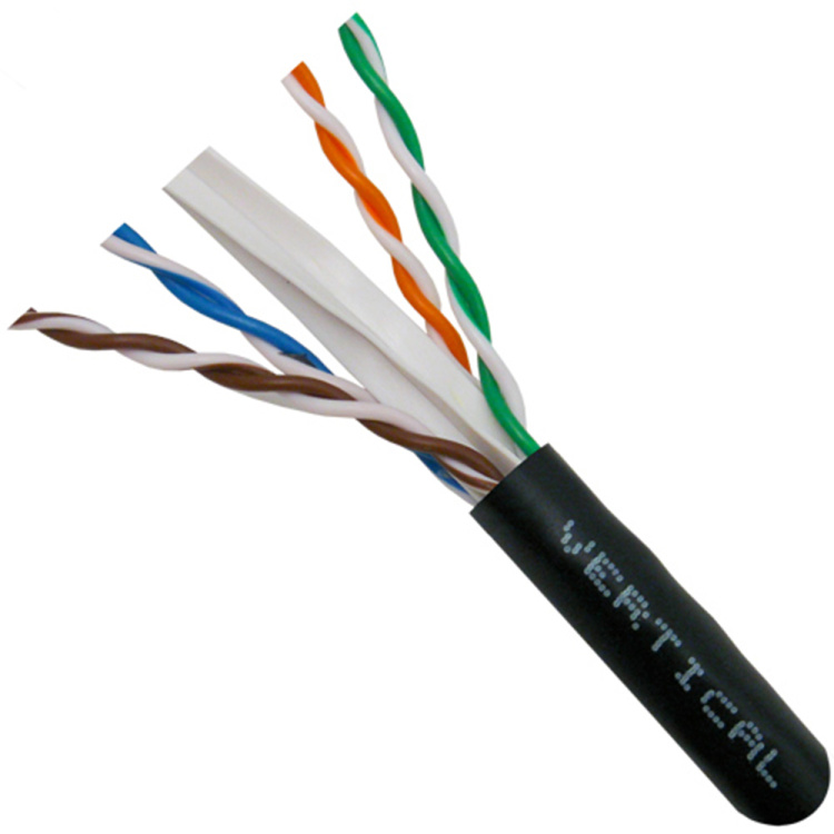 Vertical Cable 1000ft Cat6 Non-Shielded UV Rated (Outdoor) Cable | Black