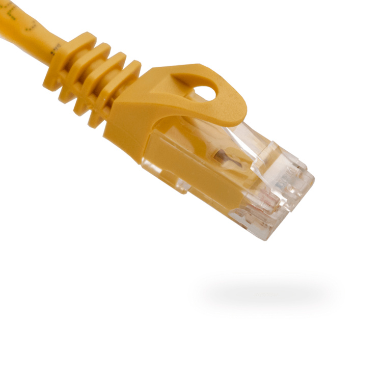 Vertical Cable 1' Cat6 Patch Cable with Boots | Yellow
