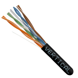 Vertical Cable 1000ft Cat6 Non-Shielded CMP (Plenum) Cable | Black