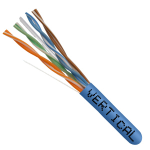 Vertical Cable 1000ft Cat6 Non-Shielded CMP (Plenum) Cable | Blue