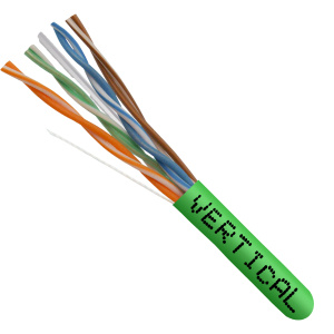 Vertical Cable 1000ft Cat6 Non-Shielded CMP (Plenum) Cable | Green