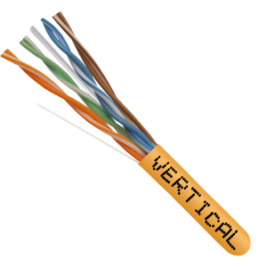 Vertical Cable 1000ft Cat6 Non-Shielded CMP (Plenum) Cable | Orange