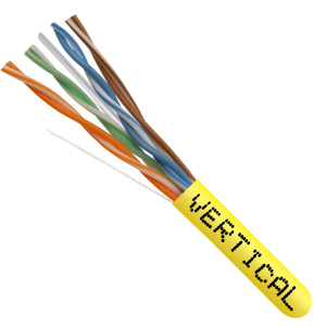 Vertical Cable 1000ft Cat6 Non-Shielded CMP (Plenum) Cable | Yellow