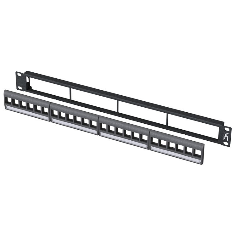 Vertical Cable 24 Port Unloaded 1U Modular Keystone Patch Panel