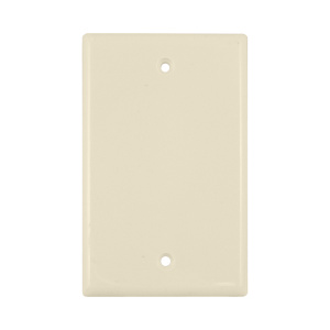 Vertical Cable Blank Single Gang Faceplate | Almond