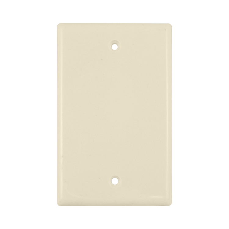 Vertical Cable Blank Single Gang Faceplate | Almond