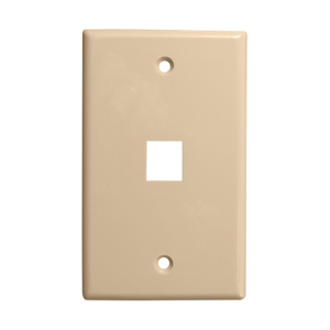 Vertical Cable 1 Port Single Gang Faceplate | Ivory