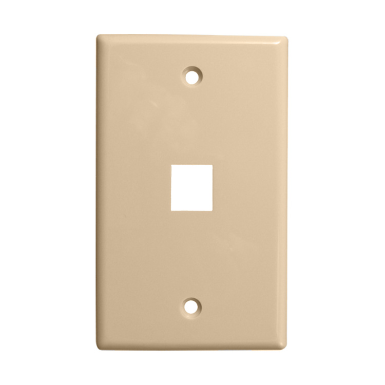 Vertical Cable 1 Port Single Gang Faceplate | Ivory