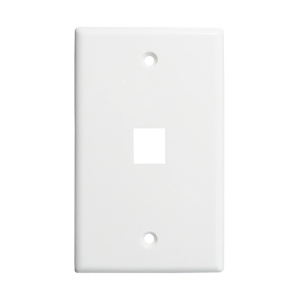 Vertical Cable 1 Port Single Gang Faceplate | White