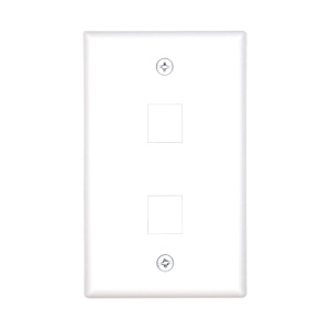 Vertical Cable 2 Port Single Gang Faceplate | White