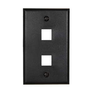 Vertical Cable 2 Port Single Gang Faceplate | Black