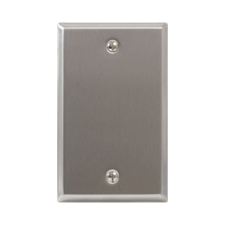 Vertical Cable Blank Single Gang Stainless Steel Faceplate