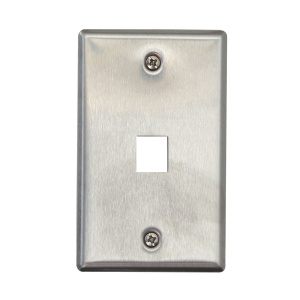 Vertical Cable 1 Port Single Gang Stainless Steel Keystone Faceplate