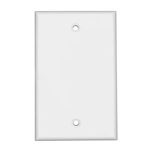 Vertical Cable Blank Single Gang Mid-Size Faceplate | White