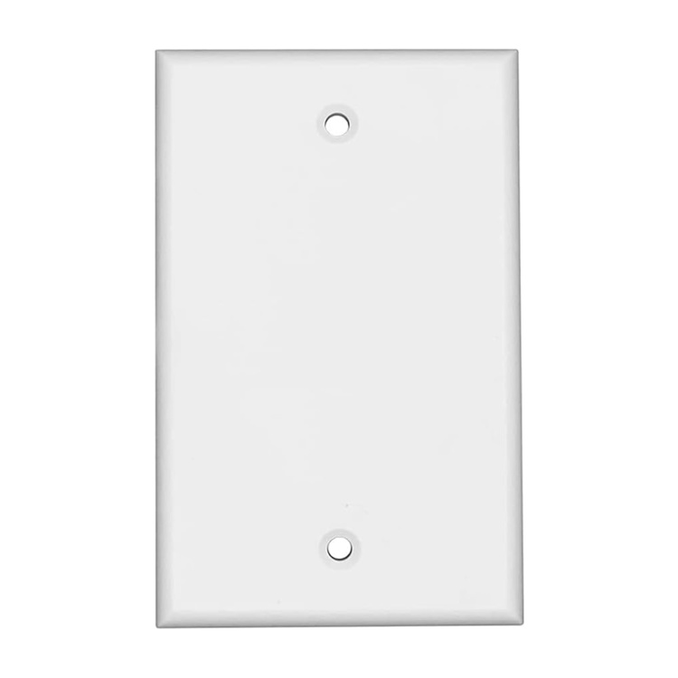Vertical Cable Blank Single Gang Mid-Size Faceplate | White