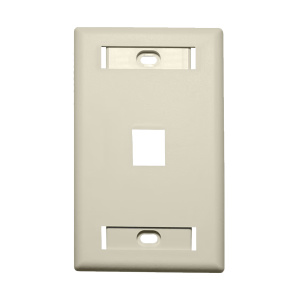 Vertical Cable 1 Port Single Gang Faceplate with ID Windows | Ivory