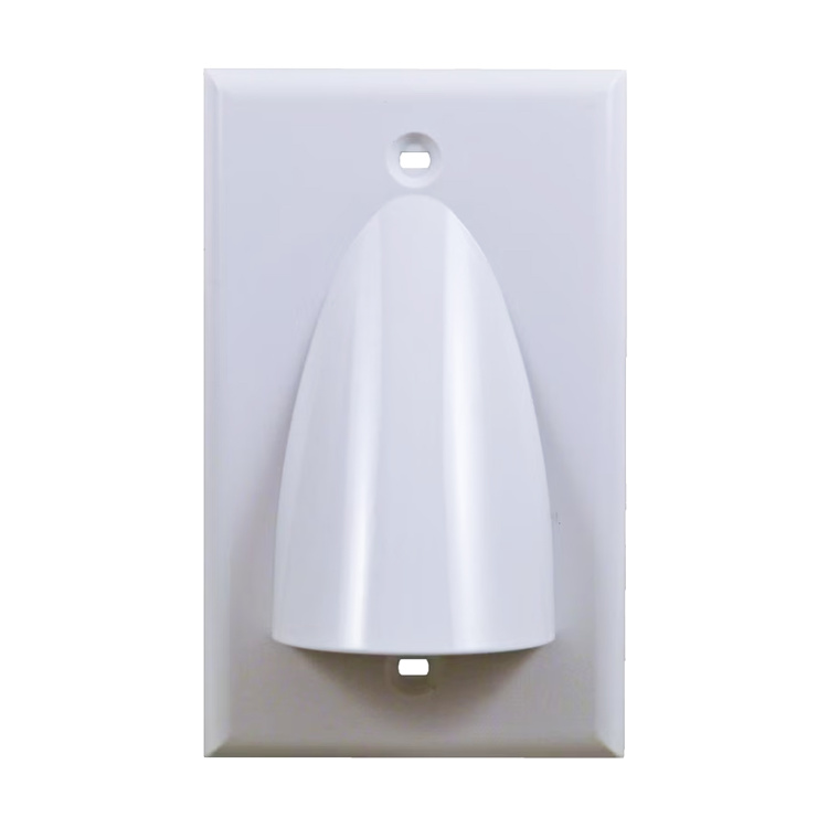 Vertical Cable Single Gang Feedthrough Faceplate | White
