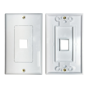 Vertical Cable 1 Port Single Gang Decora Faceplate | White