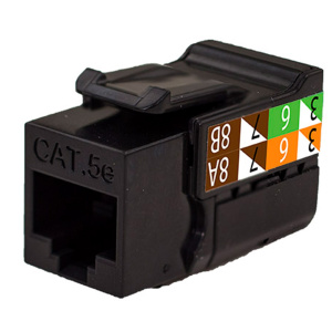 Vertical Cable Cat5E VMAX Keystone Jack Contractor 25 Pack | Black