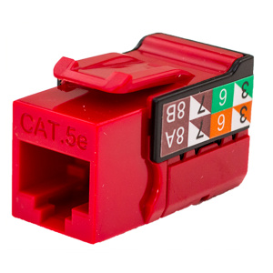 Vertical Cable Cat5E VMAX Keystone Jack Contractor 25 Pack | Red