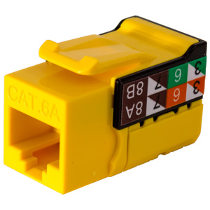 Vertical Cable Cat5E VMAX Keystone Jack | Yellow